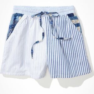 American Eagle Blue Striped and Bandana-Print Shorts